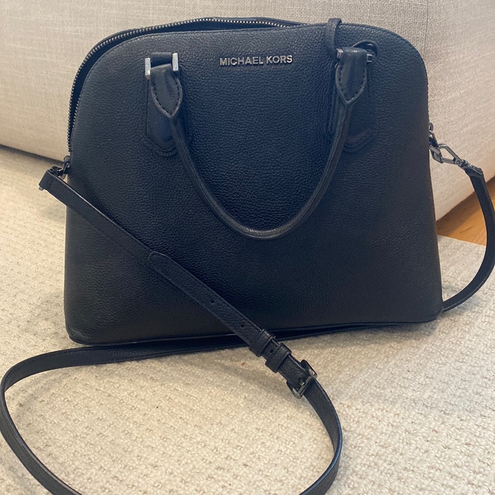 Michael Kors Black Matte Leather Bag